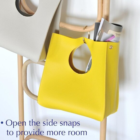 Vintage Minimalist Style Soft Pu Leather Handbag Clutch Small Tote - Picture 3 of 7